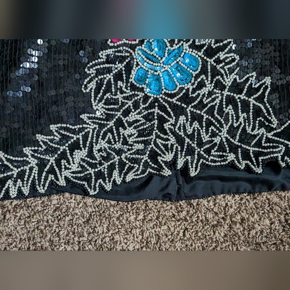 Sequin 80s Shoulder Pad Blouse - Picture 3 of 8